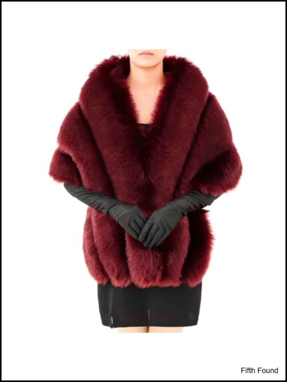 Faux Fur Shawl & Opera Gloves Set Wedding Dance Party